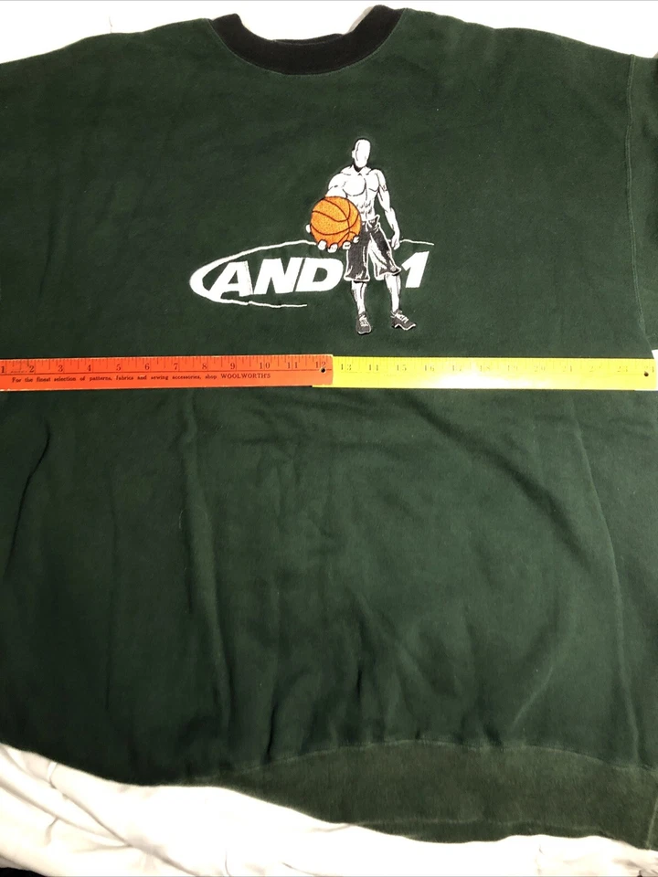 Винтажный и 1 толстовка с капюшоном мужской XXL белый толстовка баскетбол 90-х редкая лес зеленый - Изображение 4 из 4