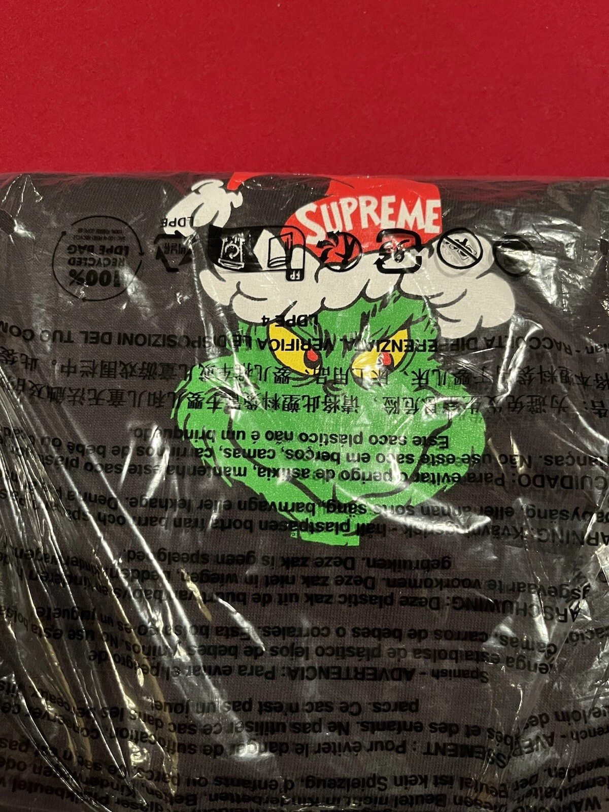 Tee shirt Supreme Grinch NOIR XXLarge *Livraison le jour même XXL