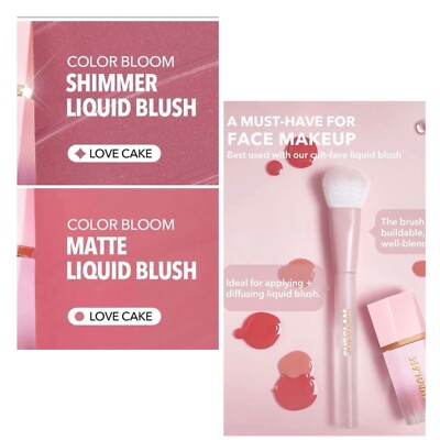 2x SHEGLAM Color Bloom Liquid Blush - Love Cake (Shimmer & Matte) mit Pinsel
