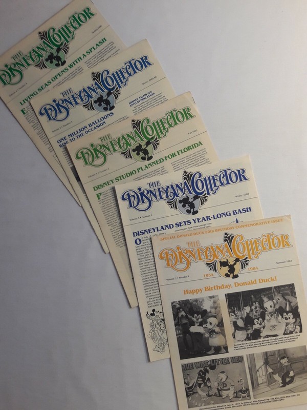 THE DISNEYANA COLLECTOR NEWSLETTER - 5 ISSUES - 1984-1986