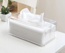 Tissue Dispenser Box Cover Rectangular Clear Acrylic Holder
