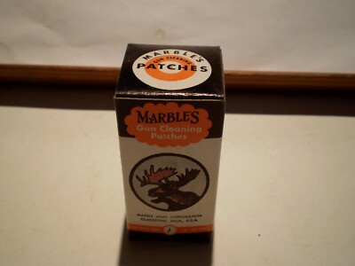 VTG MARBLES Gun Cleaning Patches 30 Caliber  (full box) Moosehead logo
