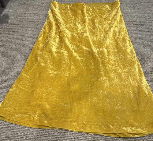 ANTHROPOLOGIE MAEVE MUSTARD LINED VELVET ELASTIC WAIST SKIRT SZ XL