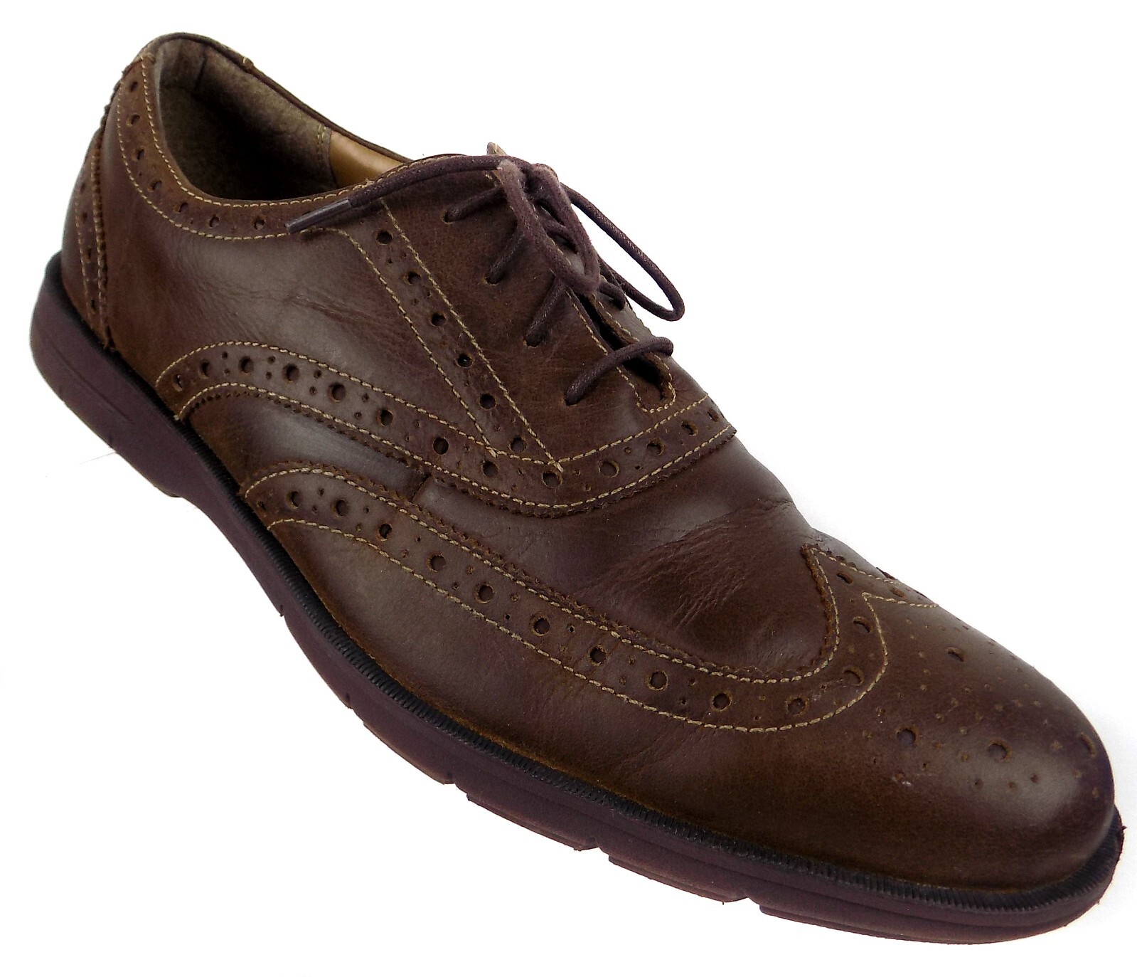 SAOLA Scarpe stringate Dockers da uomo Wingtip Oxford taglia 12M marroni in pelle comode