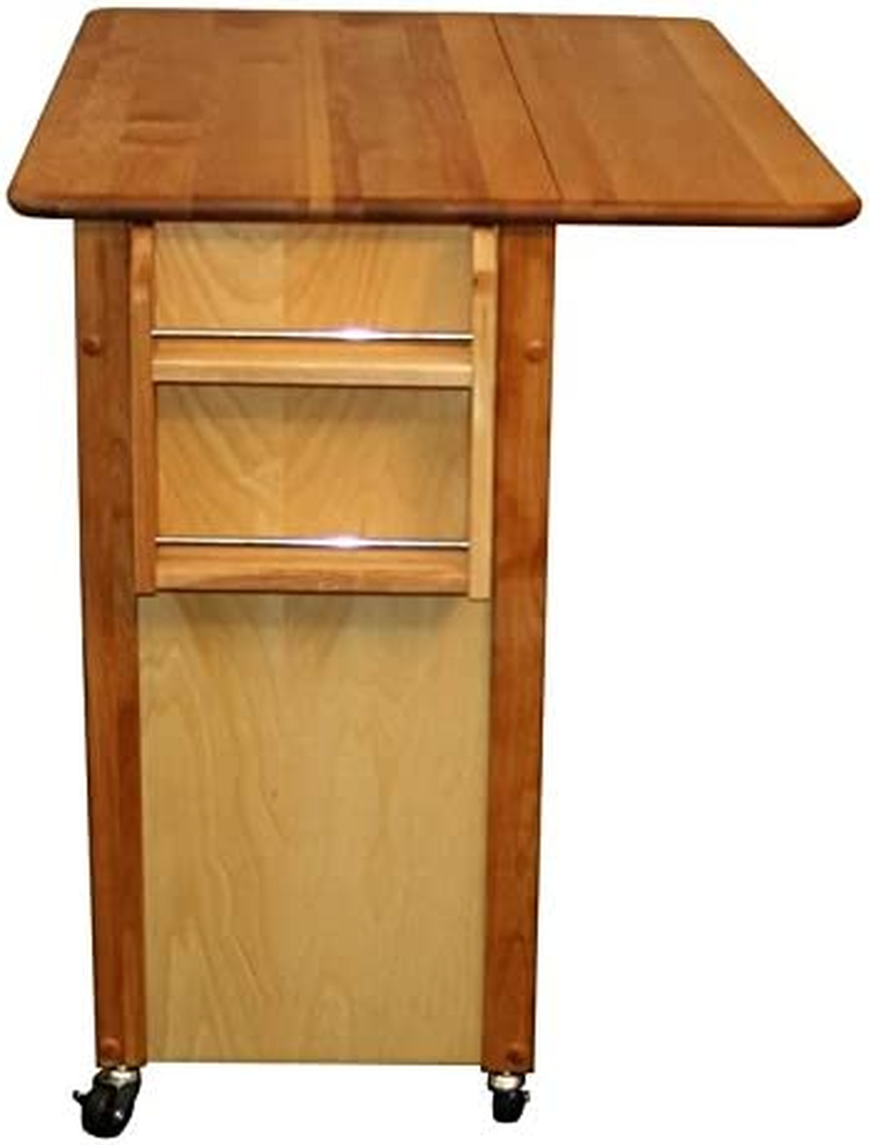 44" Wood Butcher Block Drop Leaf Kitchen Island in Brown eBay