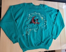 Vintage 80's Custom Sweater Moon and Stars Sky Size XL Made in USA