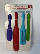 Mad Hungry 4-Piece Silicone Spurtle Set. As Seen On TV. 
