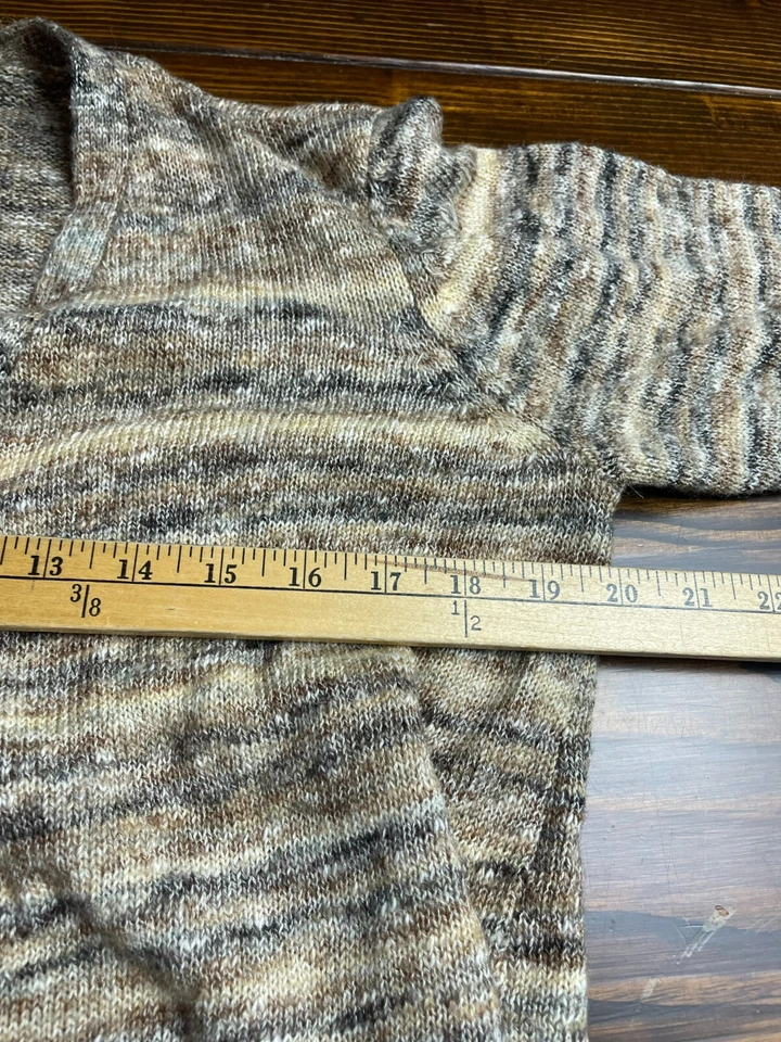 Sahalie 女式大码毛衣,棕褐色灰色,开放式开衫,3/4 袖 — 第 4/4 张图片