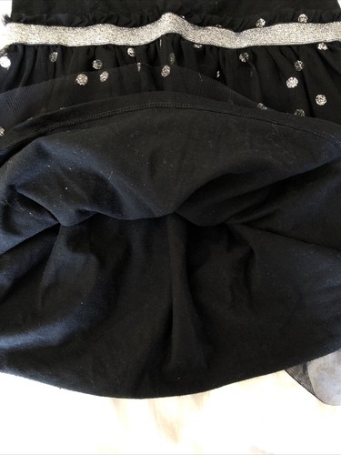 Cat And Jack Girls Black Dress Silver Metallic Polka Dots Size Small S - Picture 6 of 8