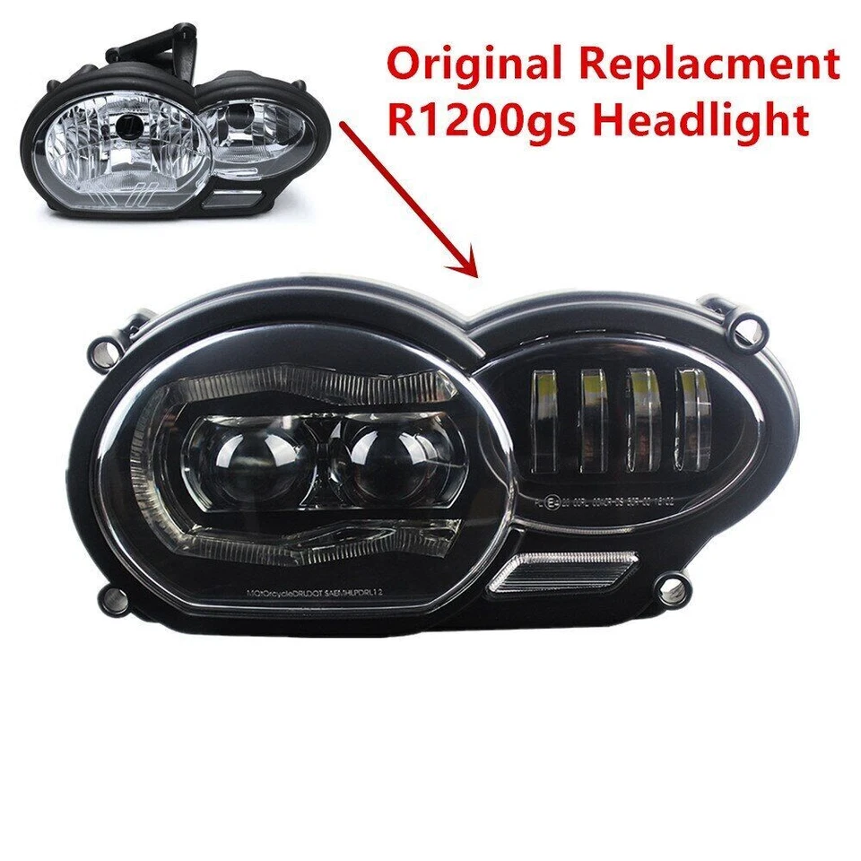 for BMW R1200GS 1200GS R1200 GS K25 2008-2012 Front LED Headlight Headlamp DRL - Image 3 of 4