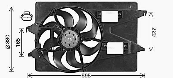 FD7555 AVA Fan FIT FORD MONDEO (2001) 2.2 TDCI