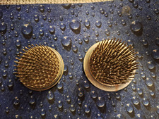 VTG Round Heavy Metal Spike Flower Frog Floral Arrangement Rustic 2 5/8   2 1/4