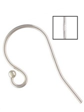 925 Sterling Silver Ball End Ear Wires French Hooks with Ring for Earring Making