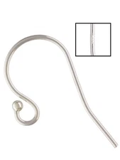 925 Sterling Silver Ball End Ear Wires French Hooks with Ring for Earring Making