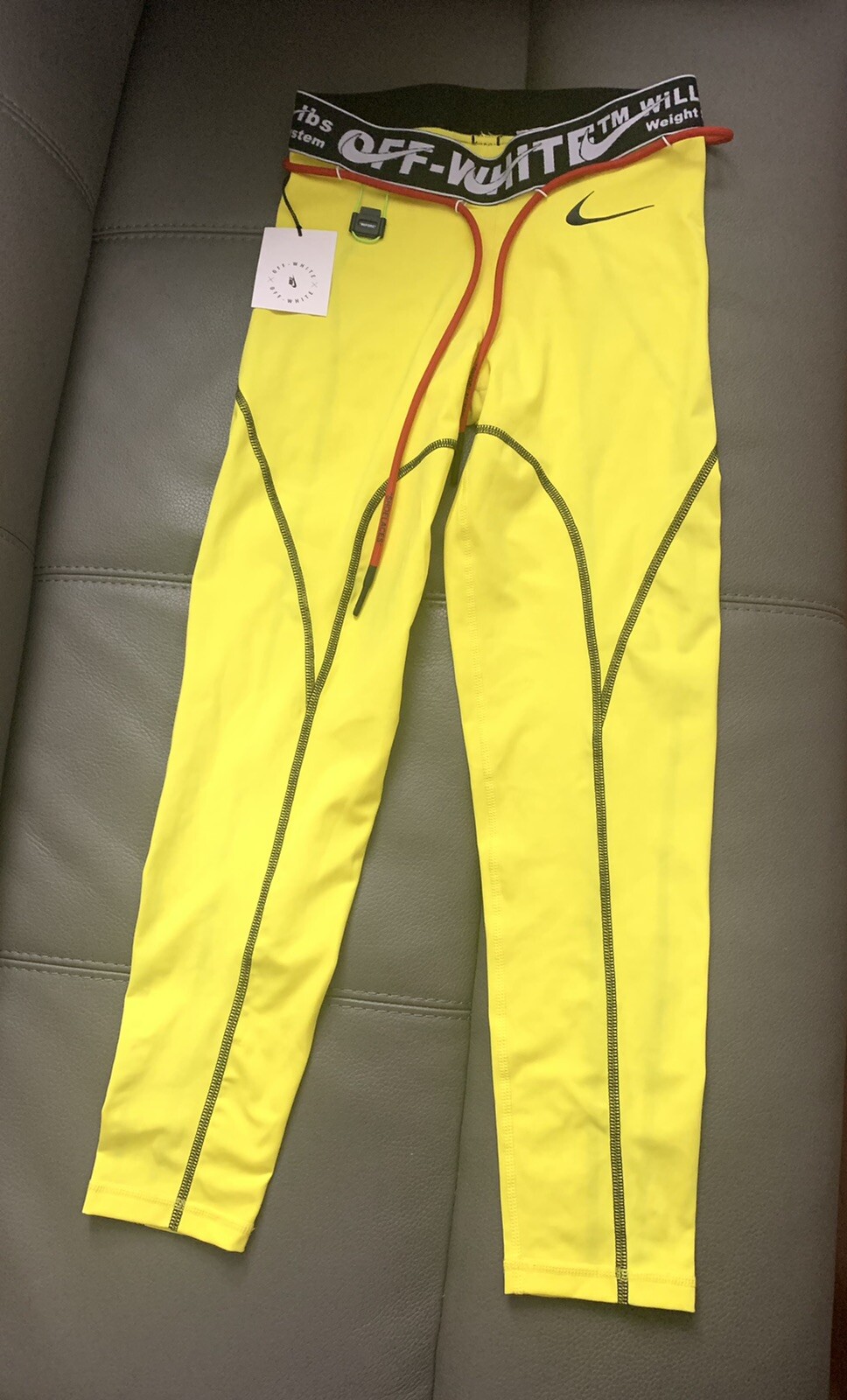 OFF WHITE X NIKE Nike x Off White™ Pro Collant Donna Opti Giallo (CN5574 731) Taglia: XS