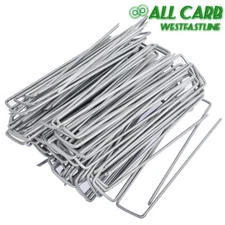 200 Pack 6" Landscape Staples Garden Stakes Galvanized Sod Staples 11 Gauge