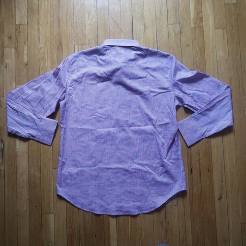 Robert Graham Mens Large Purple Flip Cuff Long Sleeve Button Up Gingham Pattern - Picture 2 of 10