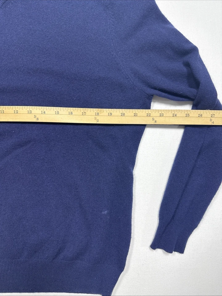 Suéter de manga larga de cachemir puro lujo azul real L de Tahari para hombre Foto 3 de 4