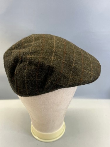 Cappello uomo Orvis berretto piatto plaid tweed lana newsboy grigio regolabile classico - Foto 4 di 7
