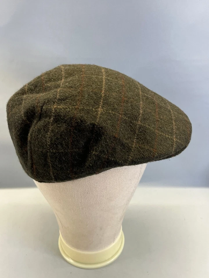 Gorra plana para hombre Orvis a cuadros tweed lana sombrero de noticiero gris ajustable clásico Foto 4 de 4