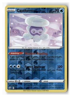 Castform Snowy Form 034/198 Common Chilling Reign Pokemon Reverse Holo Near Mint