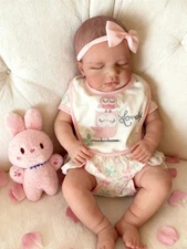 Loulou 18 Lifelike Silicone Reborn Baby Girl Doll Soft Touch Handmade Painted