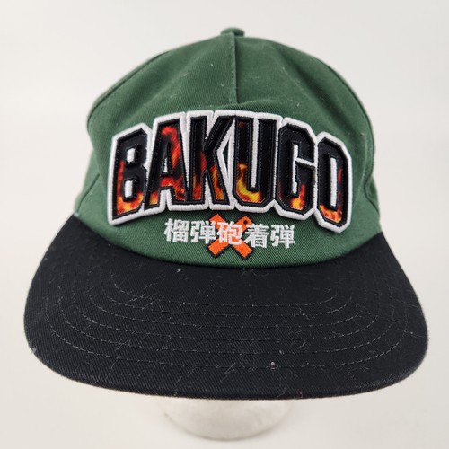My Hero Academia Bakugo Hat Cap Snap Back Embroidered Flame Anime Mens