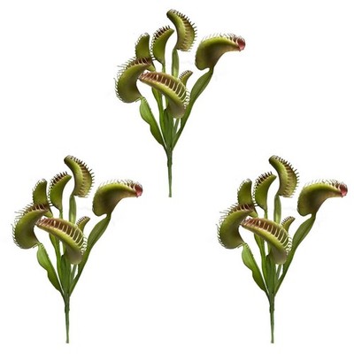 3Pcs Artificial Venus Flytrap Plants Lifelike Faux Carnivorous Venus Flytrap ...
