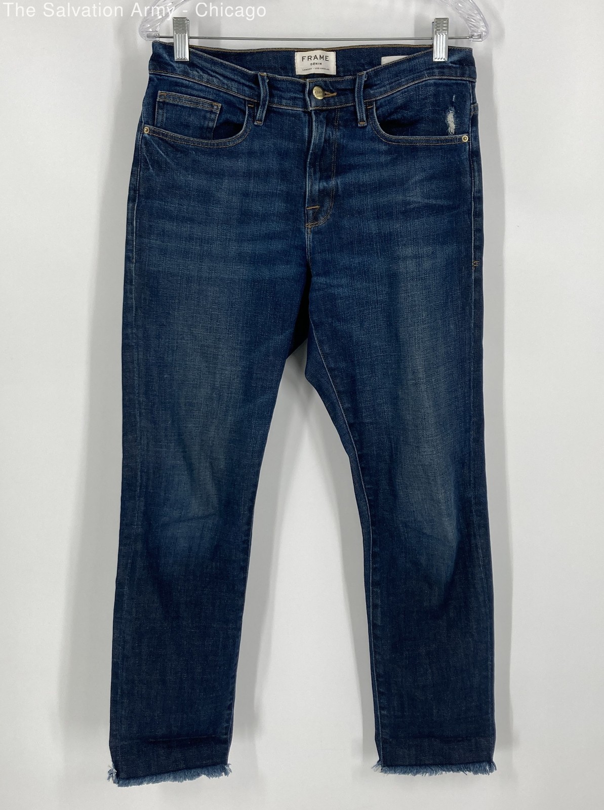 Frame Womens Blue Denim Dark Wash 5-Pocket Design Le Boyfriend Jeans Size 29