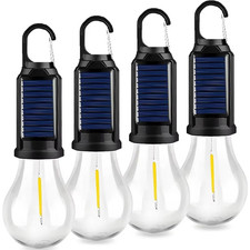 4 Pack Solar USB Rechargeable Camping Lantern Emergency Hanging Light Bulb