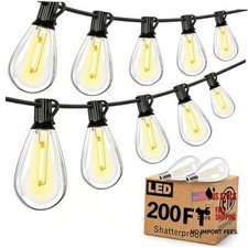 Outdoor String Lights, Ultra Long LED Patio Lights with Shatterproof 200FT