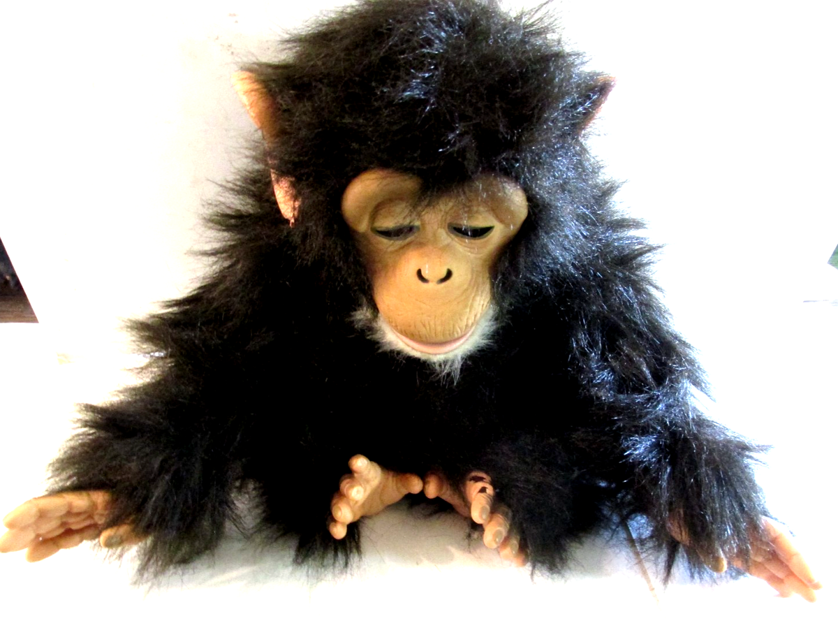 VTG 2005 Hasbro FurReal Friends Cuddle Chimp 75798 Black Tiger