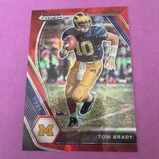 Tom Brady 2021 Prizm Draft Picks Red Cracked Ice Prizm #6 Michigan/Patriots/Bucs
