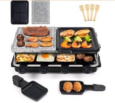 Raclette Grill for 8 People BBQ Grill Raclette Tabletop Stone