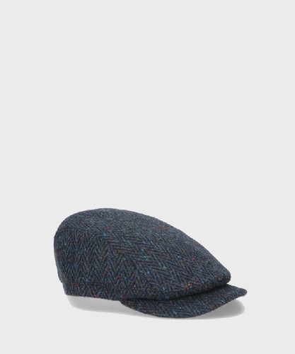 Borsalino Neil coppola piatta in lana, blu spigato BC2006HB0249.984A - Foto 3 di 16