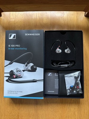 SENNHEISER ''IE 100 PRO'' In-ear monitoring ear phones New Open Box Clear