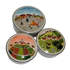Villeroy & Boch Naif Village Trinket Box Lot of 3 Different Sizes
