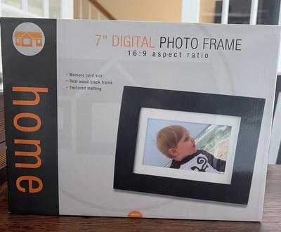 7'' Digital Photo Frame By Home 16:9 Ratio Memory Card Real Wood Black