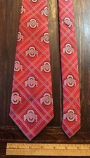 Vintage Ohio State Buckeyes Red Logo Necktie; 57  x4  By Eagles Wings