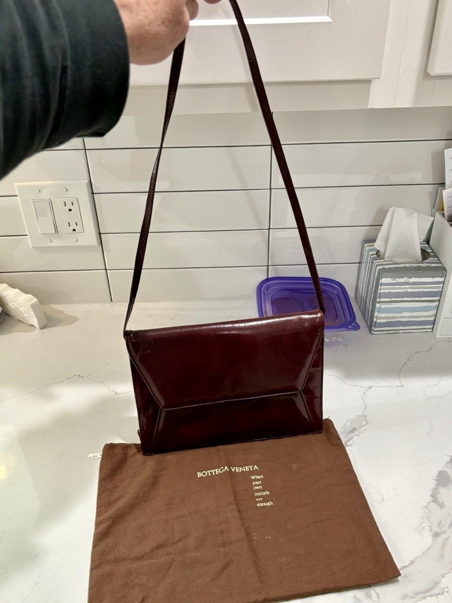 Vintage Bottega Veneta Cognac Leather 1980s 1990s Handbag with