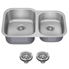 Kraus KBU24 Premier 32 Undermount 60/40 Double Bowl 18-Gauge - Stainless Steel