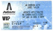 JAMES TAYLOR ~ 2001 Nashville TN Concert Ticket ~ FREE SHIPPING