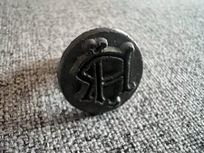 Vtg Metal Wax Seal Initials RJ JR Letter Logo Stamp Stamper British Manufacture