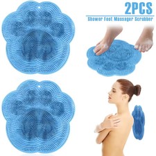 2PCS Shower Foot Scrubber Mat Non-Slip Massage Exfoliating Cleaner