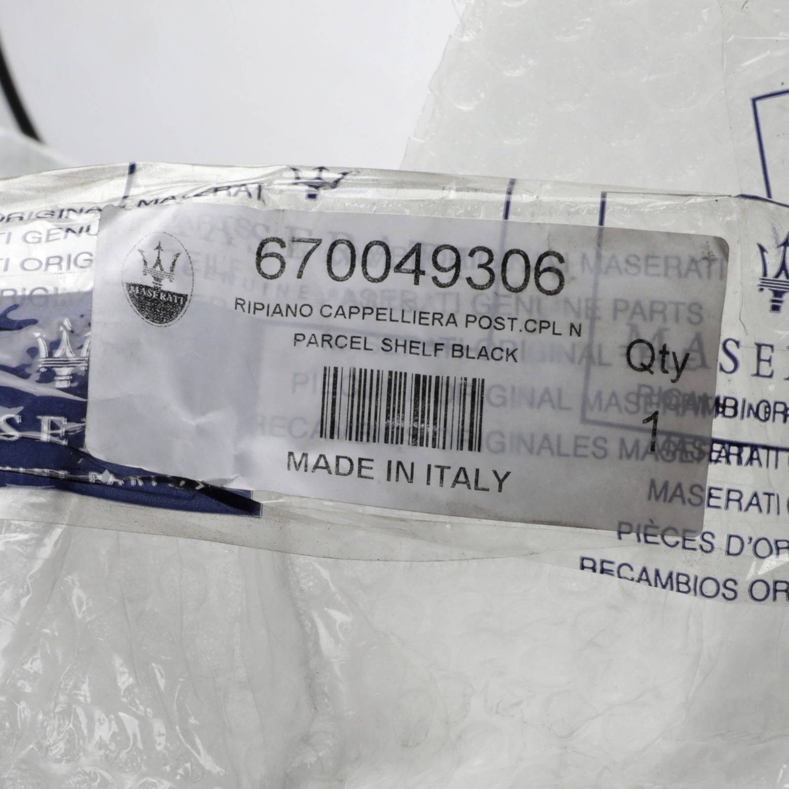 GENUINE MASERATI 2016-2018 Ghibli Complete Interior Rear Parcel Shelf 670049306