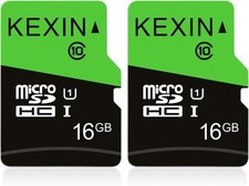 16GB Micro SD Card 2 Pack - Fast Reliable Memory for Gaming Surveillance