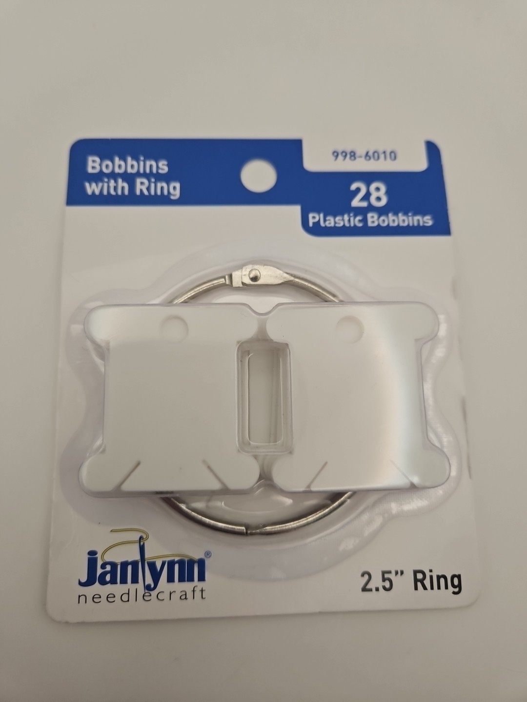 Janlynn needlecraft Bobbins with Ring 28 Plastic Bobbins 2.5