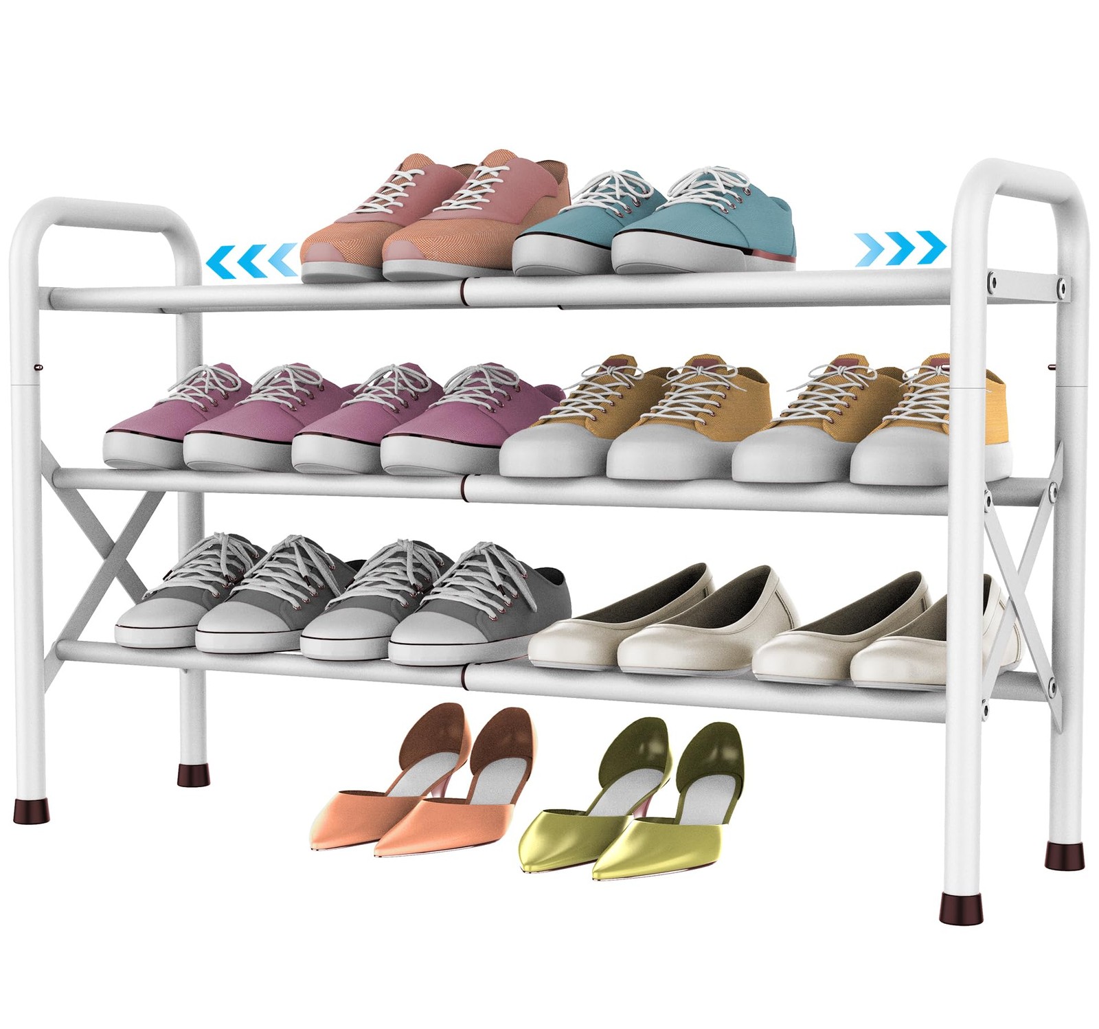 3-Tier Sturdy Shoe Rack for Closet Garage or Corridor Easy Assembly-image