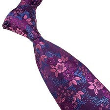 New Classic Floral Purple Pink Blue Jacquard Woven Silk Men's Tie Necktie 8cm
