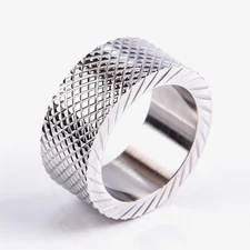 Vintage Elegant Pattern Wedding Bands Stainless Steel Women's Men's Biker Ring